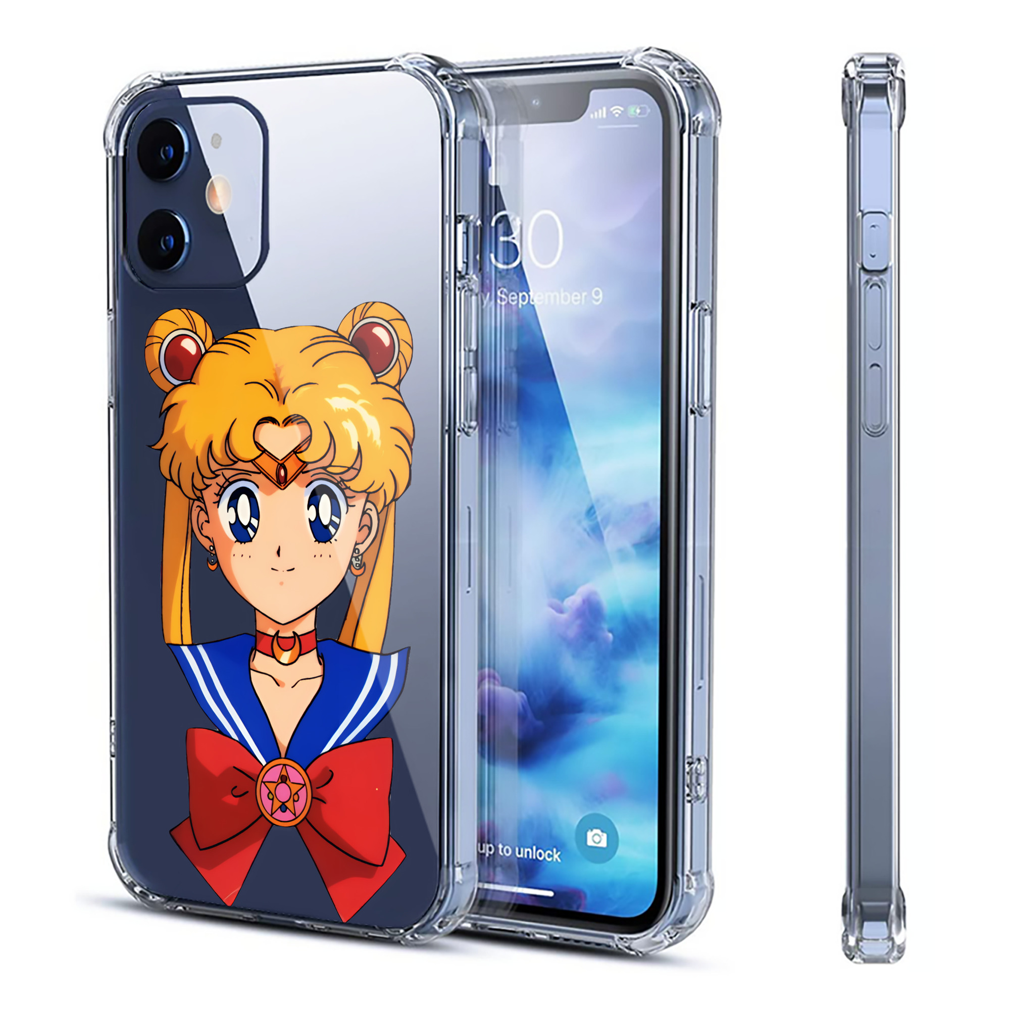 （画像用） 美少女戦士セーラームーン 月野 うさぎ つきの うさぎ Sailor Moon Tsukino Usagi 【iPhone 12シリーズ対応】透明スマホケース（クリアソフトケース）